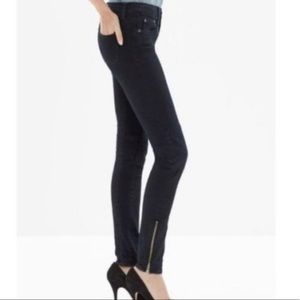 Madewell Skinny Zip Ankle Rebel Dark Moto Jeans 24